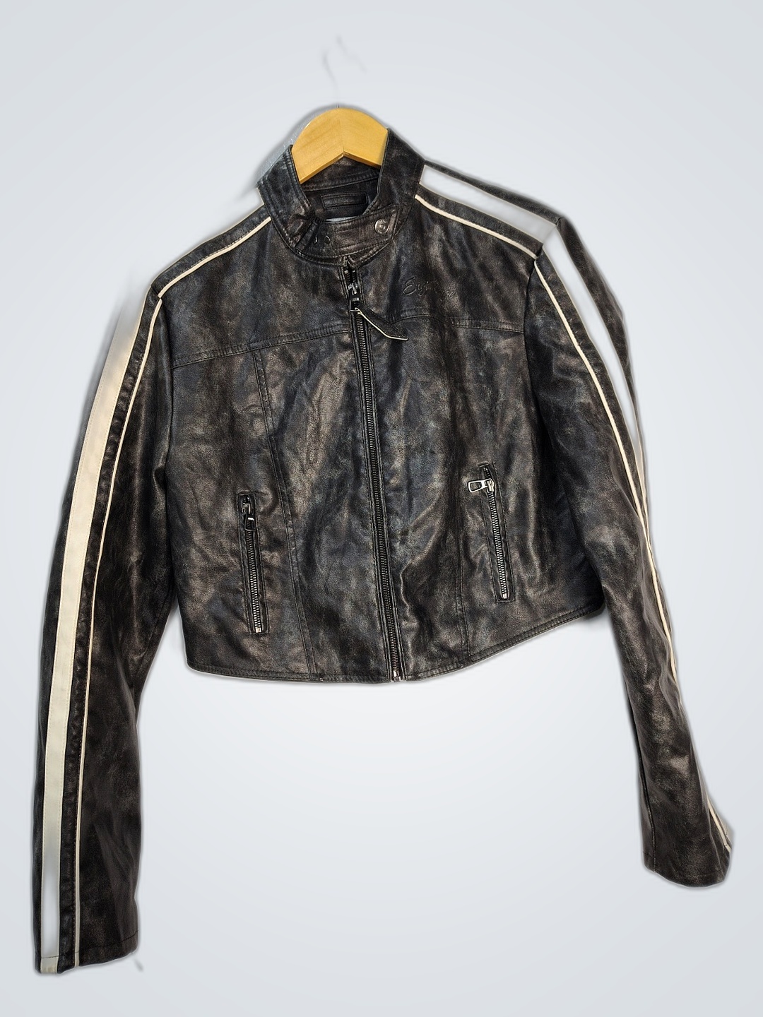 Veste en cuir Bershka