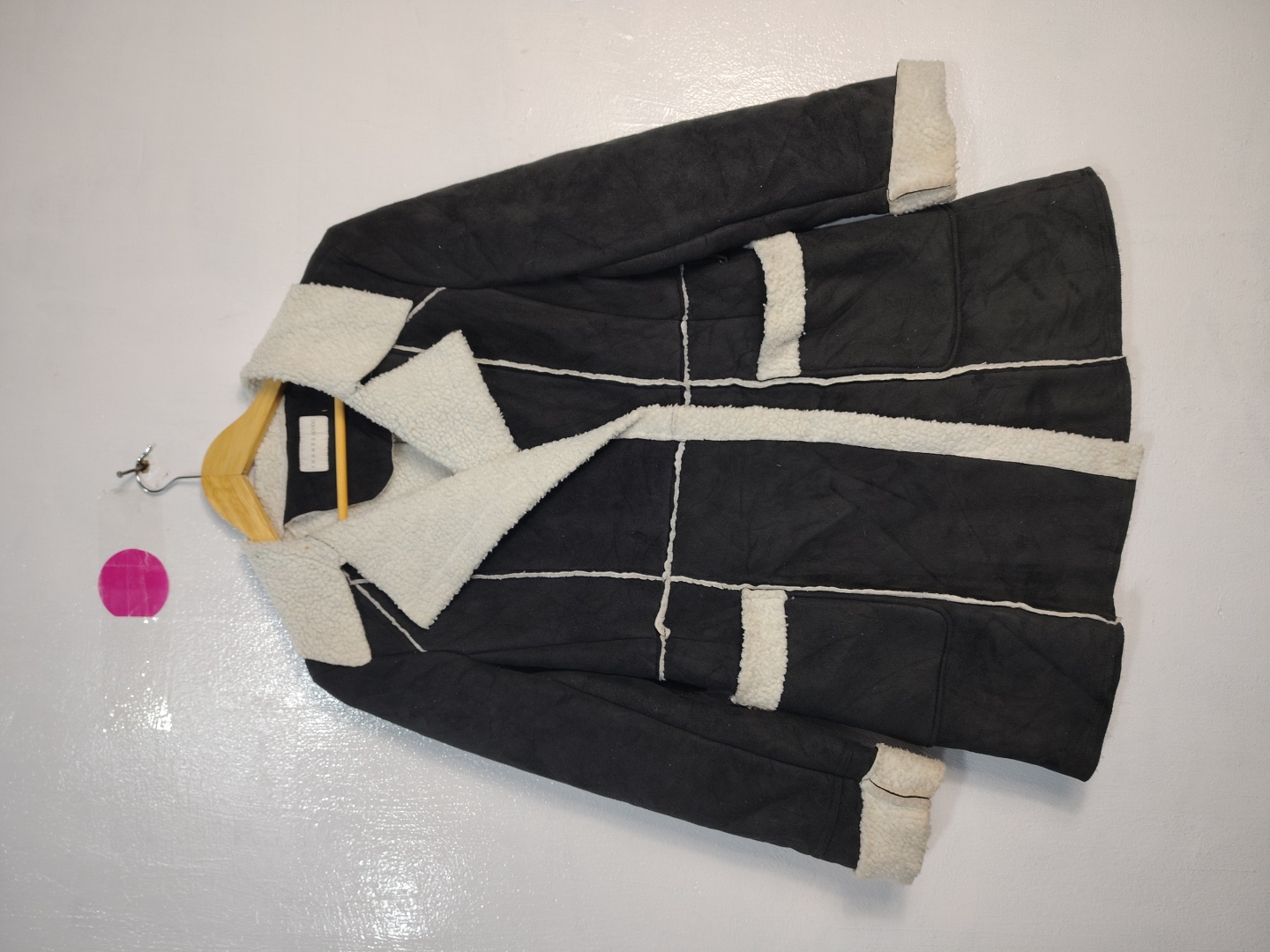 Thames Adhoc Black and White Shearling Coat