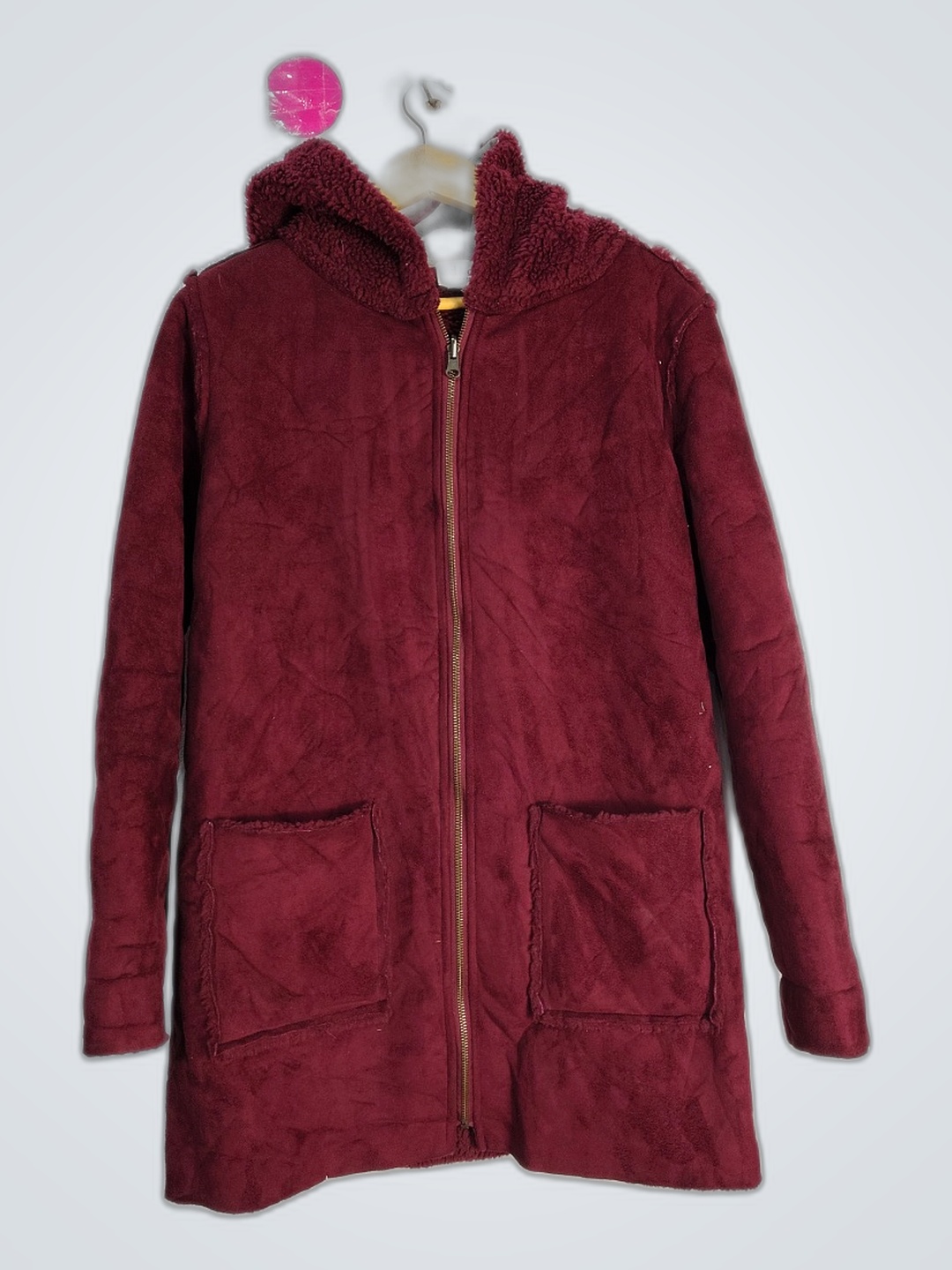 Veste zippée en polaire bordeaux doublée