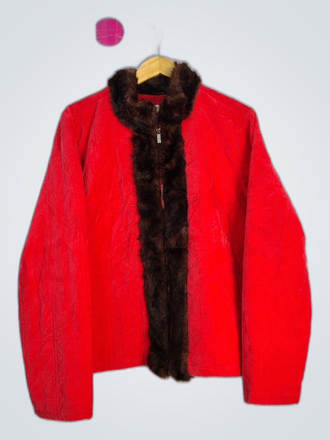 Liz Claiborne Red Fur Trim Jacket