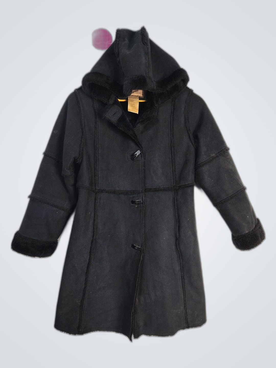 Manteau en fausse fourrure noire Rothschild