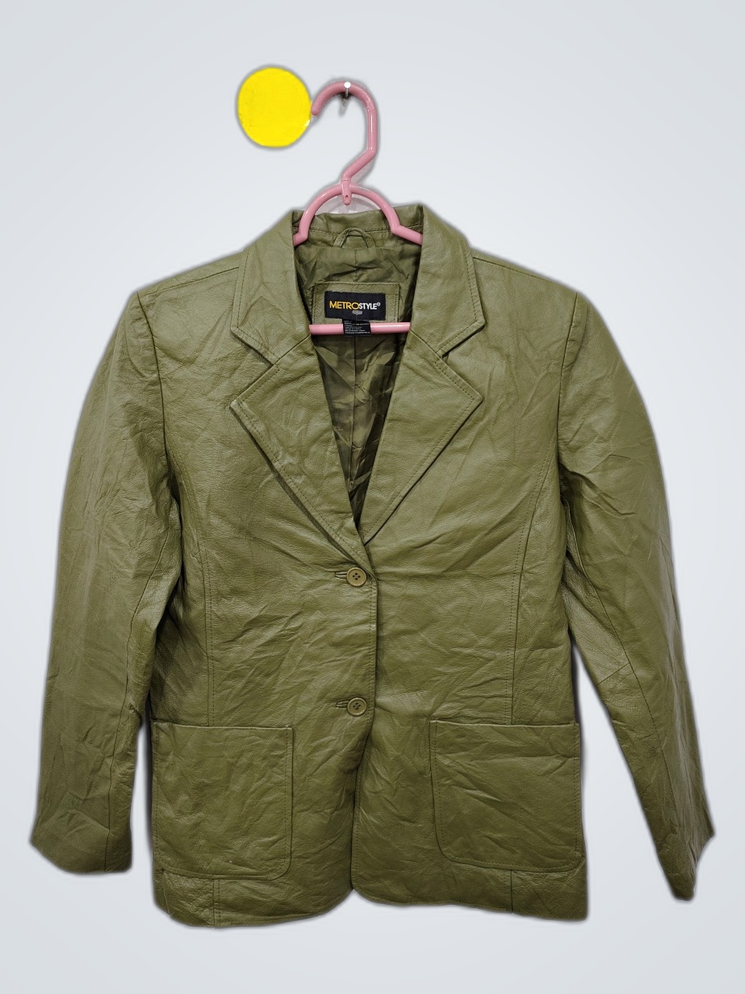 METROSTYLE Green Leather Jacket