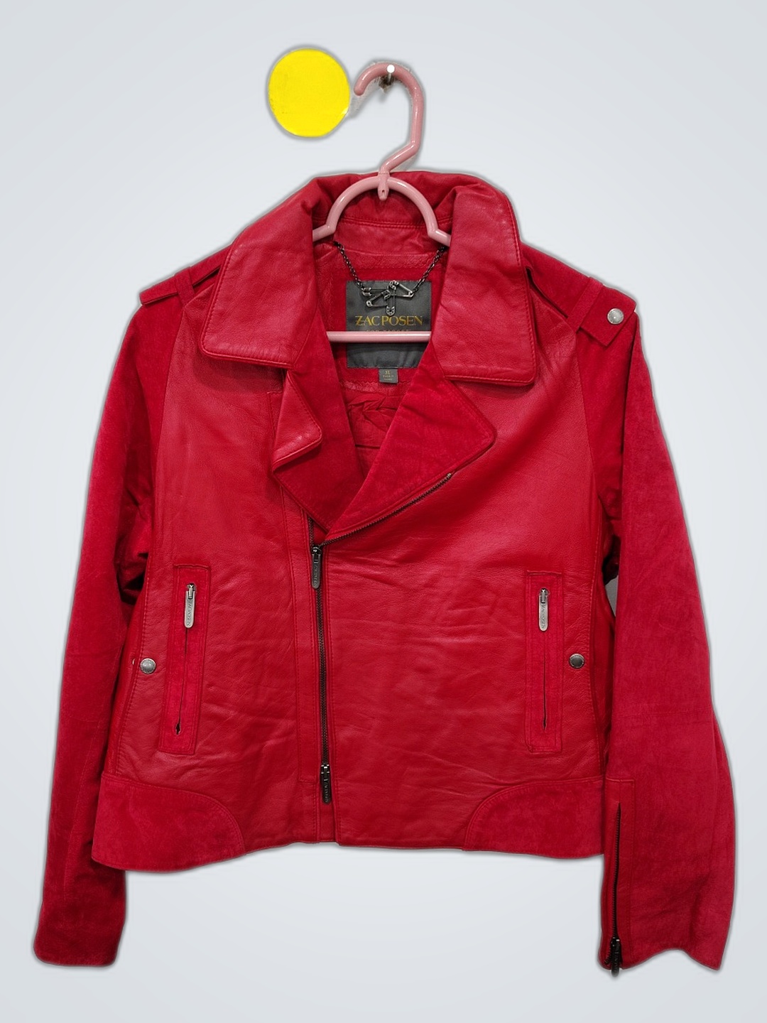 Zac Posen Red Leather Jacket