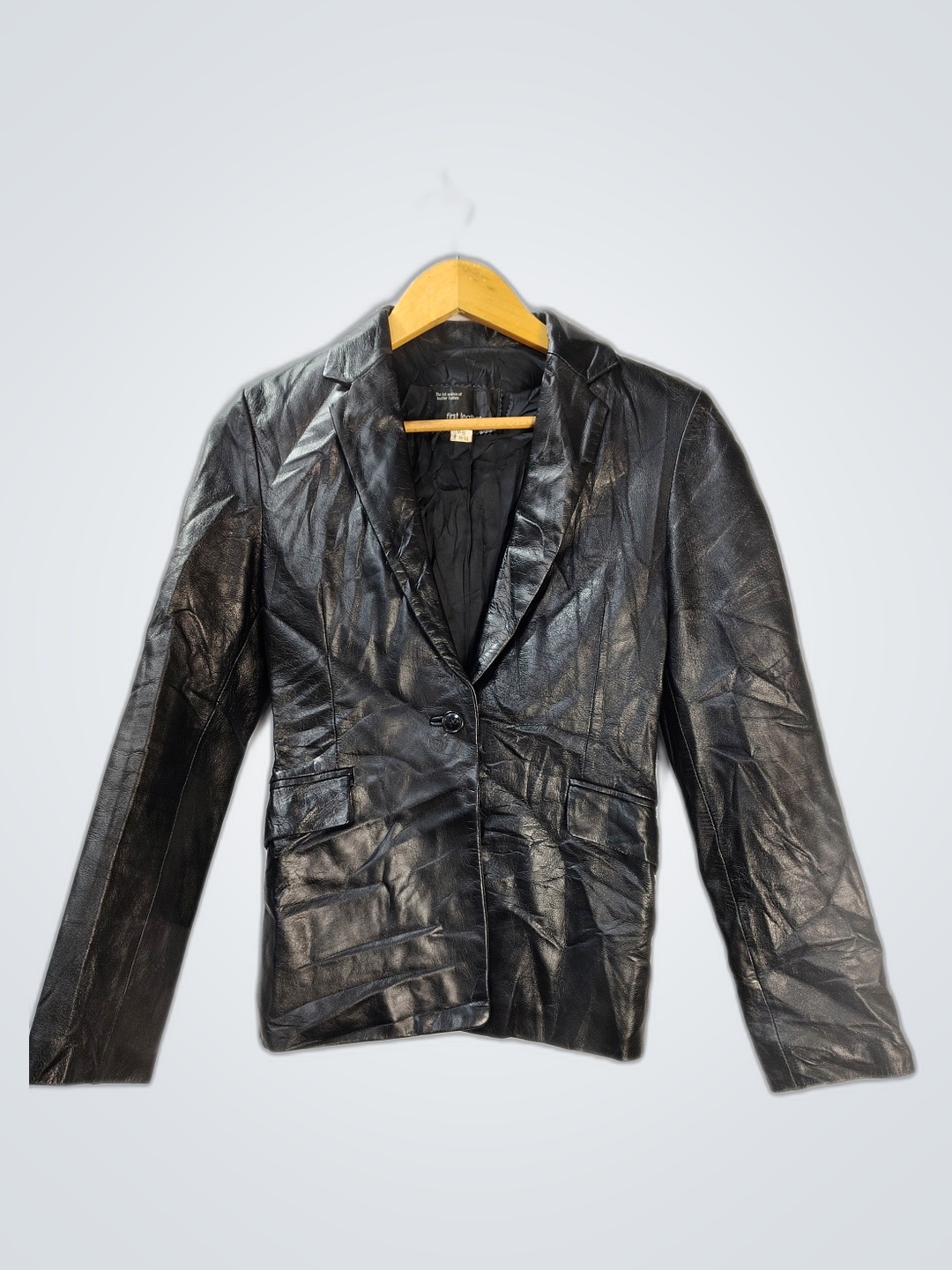 First Leather Blazer de Couro Preto