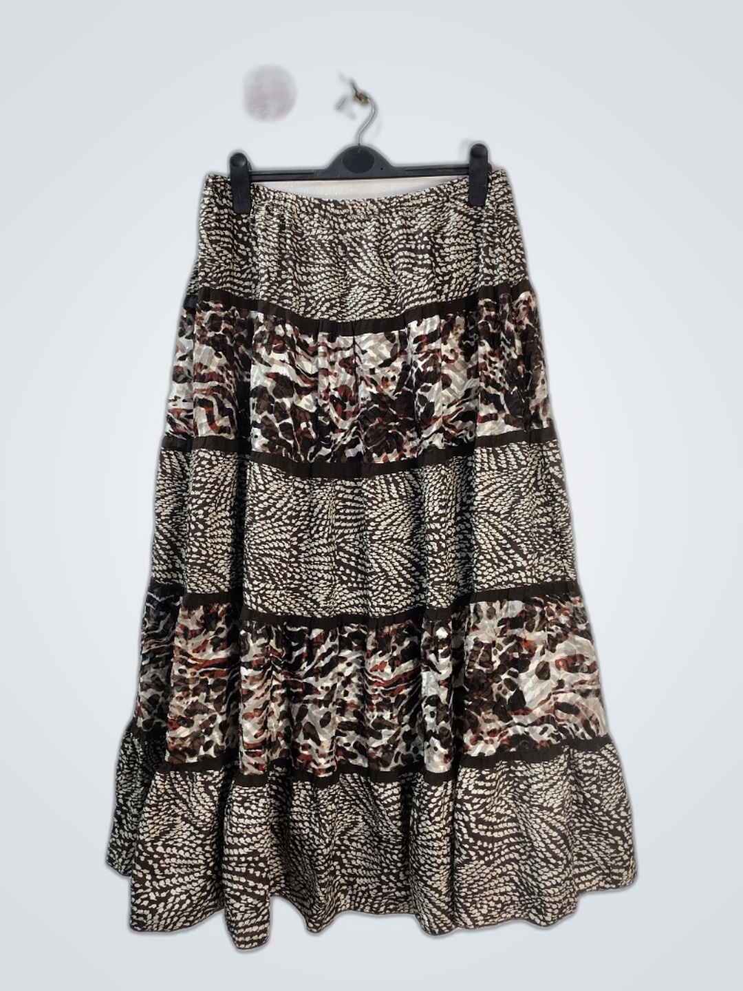 Saia Maxi Camadas de Estampa de Leopardos de Chico