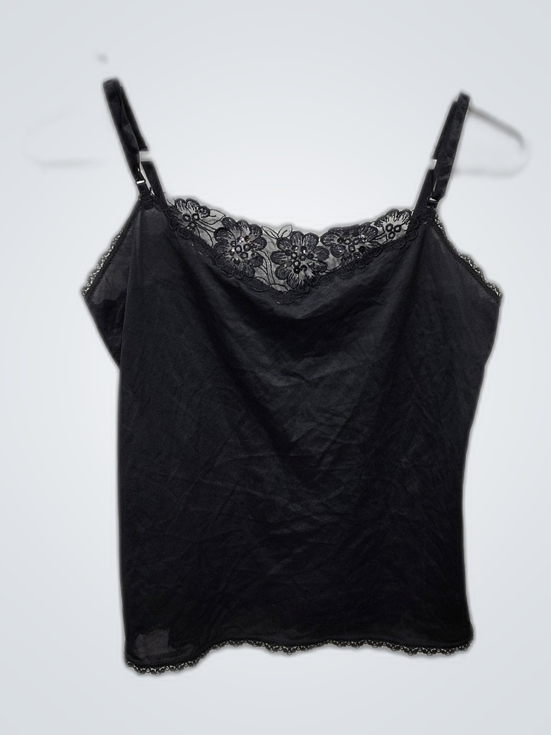 ブラックレーストリムキャミソール