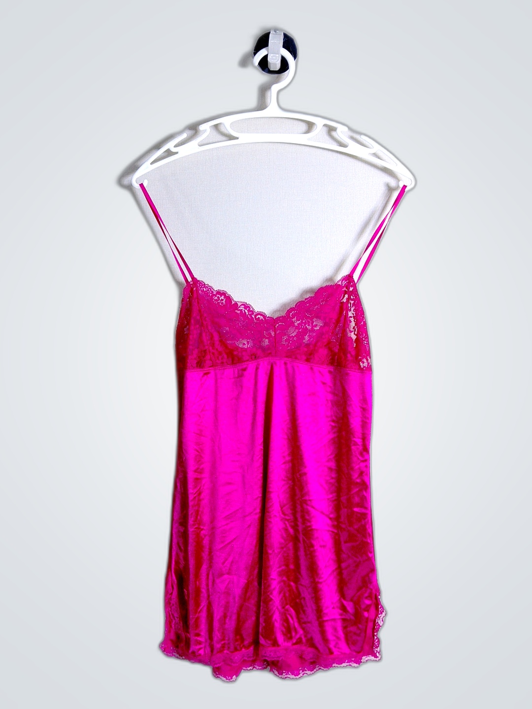 Dreamy Girl Pink Satin Lace Trim Camisole
