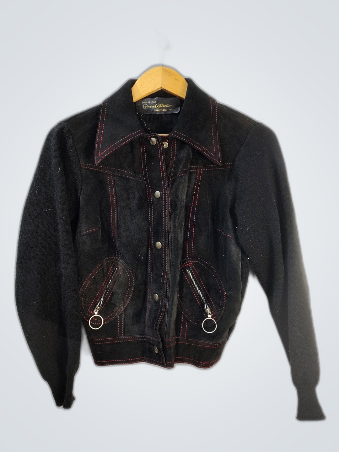 Casare Firenze Schwarze Wildlederjacke