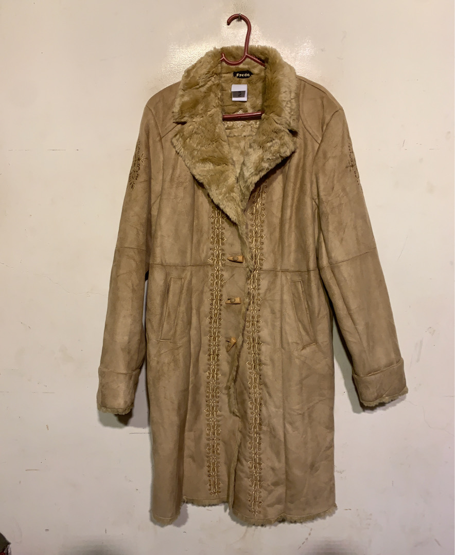 Tan Fur-Lined Coat
