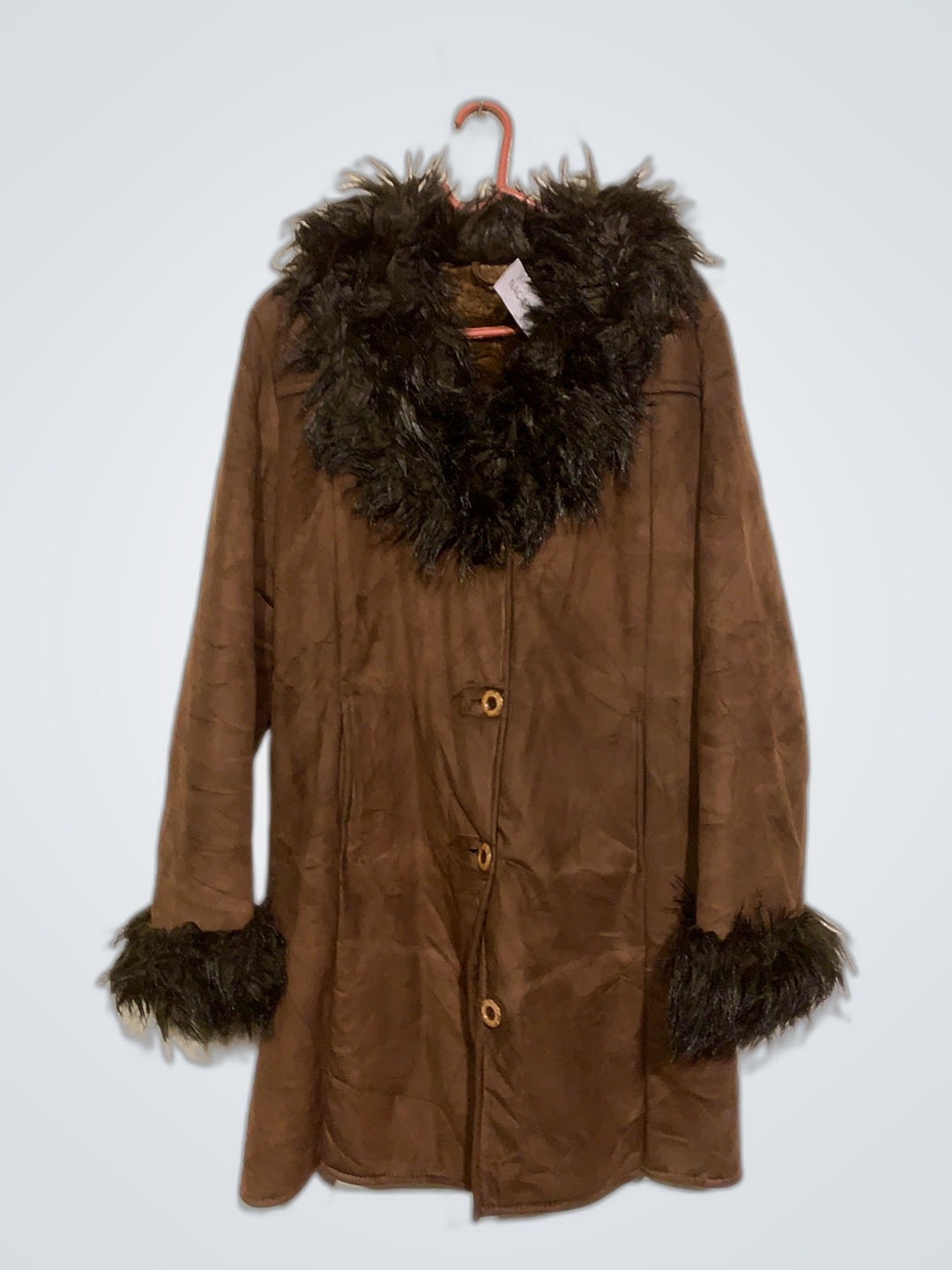Brown Fur-Trimmed Coat