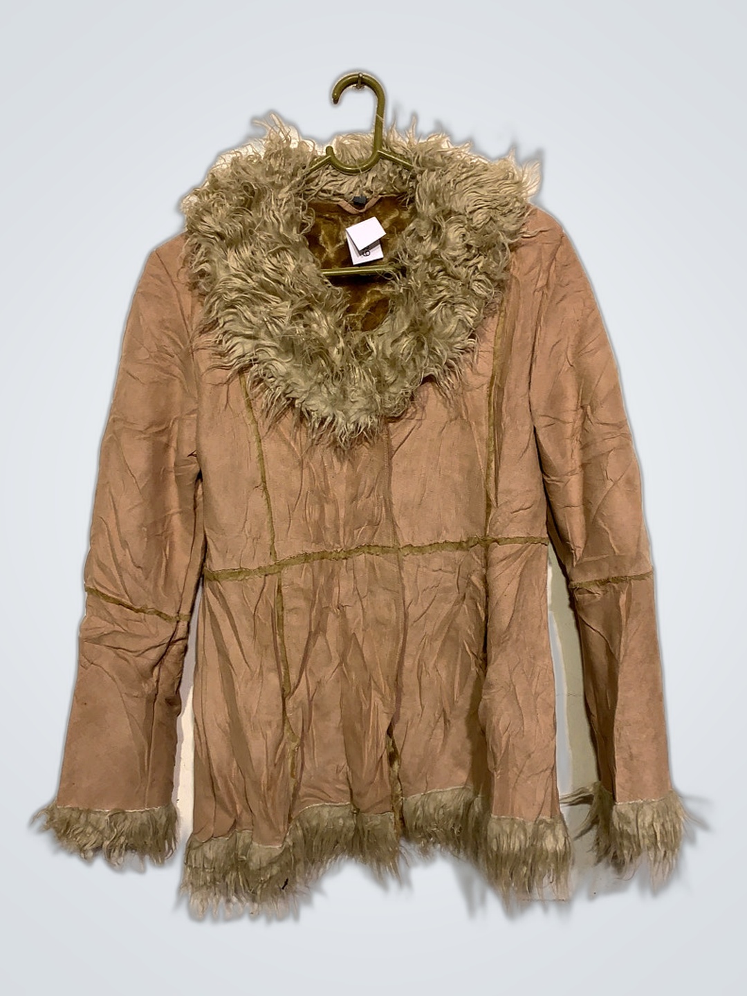 Tan Fur-Trimmed Coat