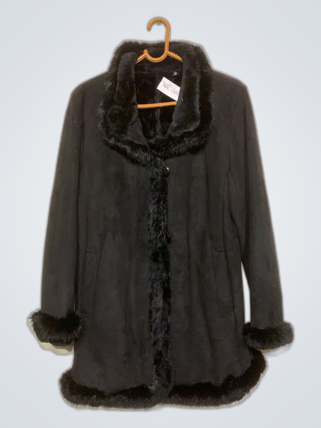 Black Fur Trimmed Coat