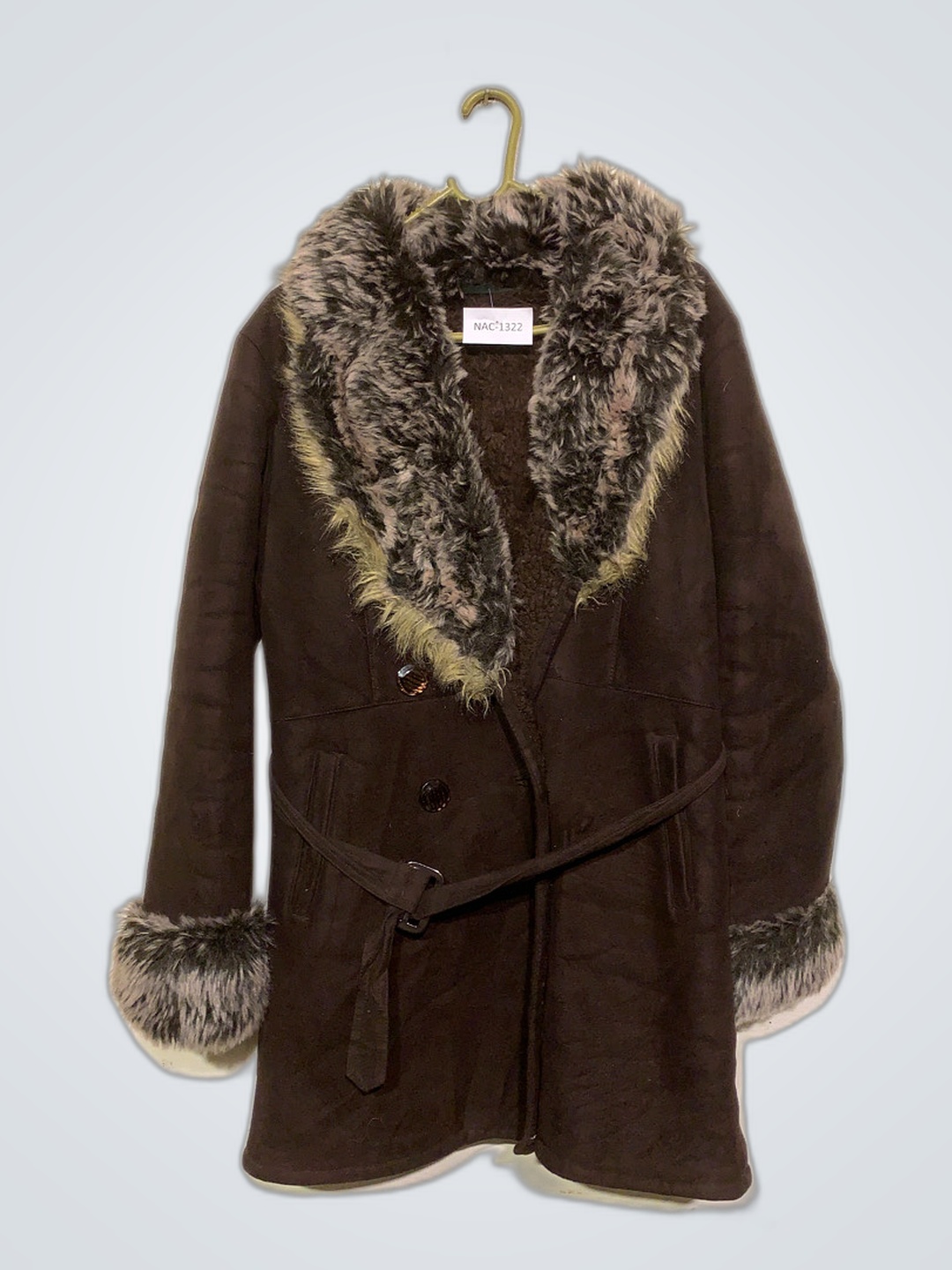 Brown Fur-Trimmed Coat