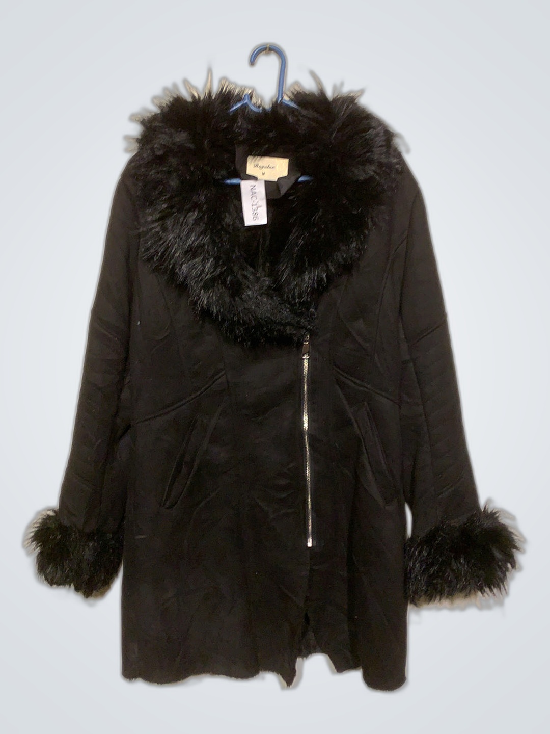 Black Fur Trimmed Coat