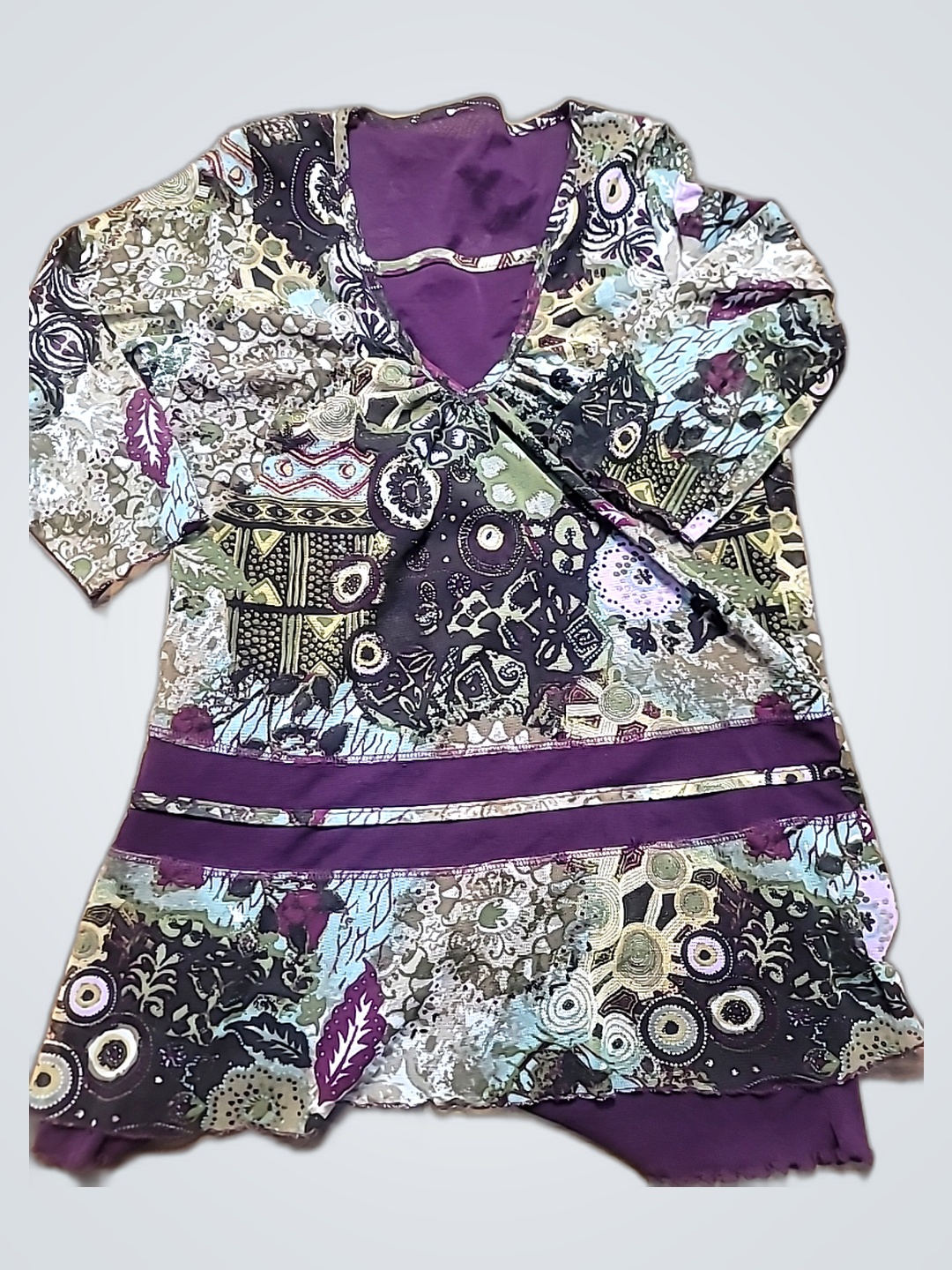 Blouse avec motif cachemire et floral