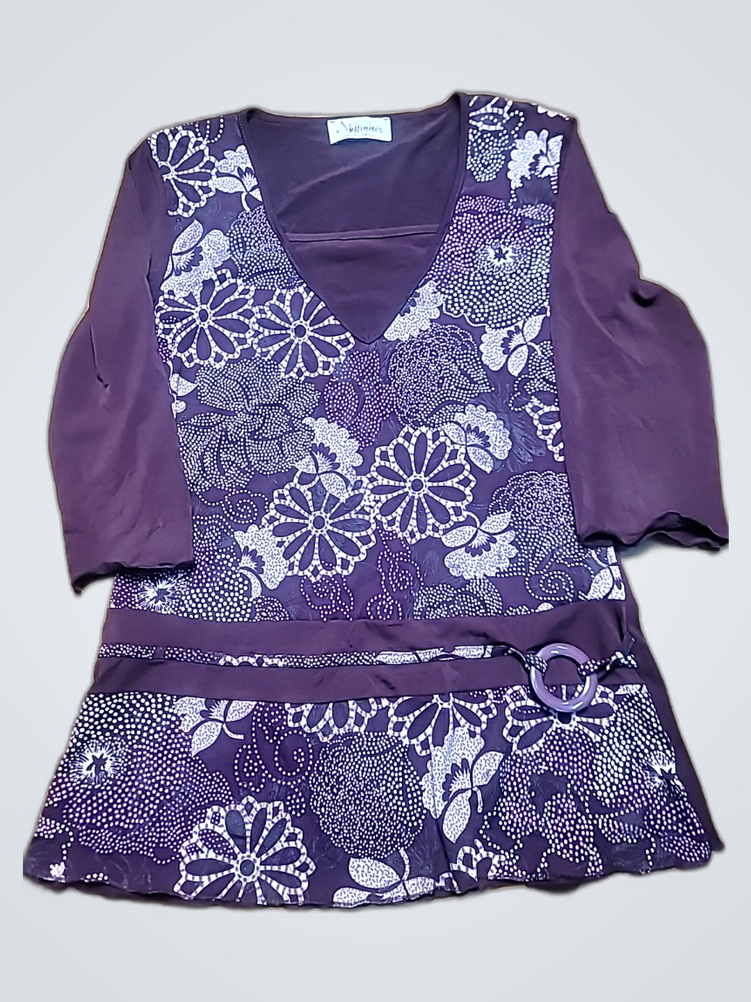 Nabilines Purple Floral Top