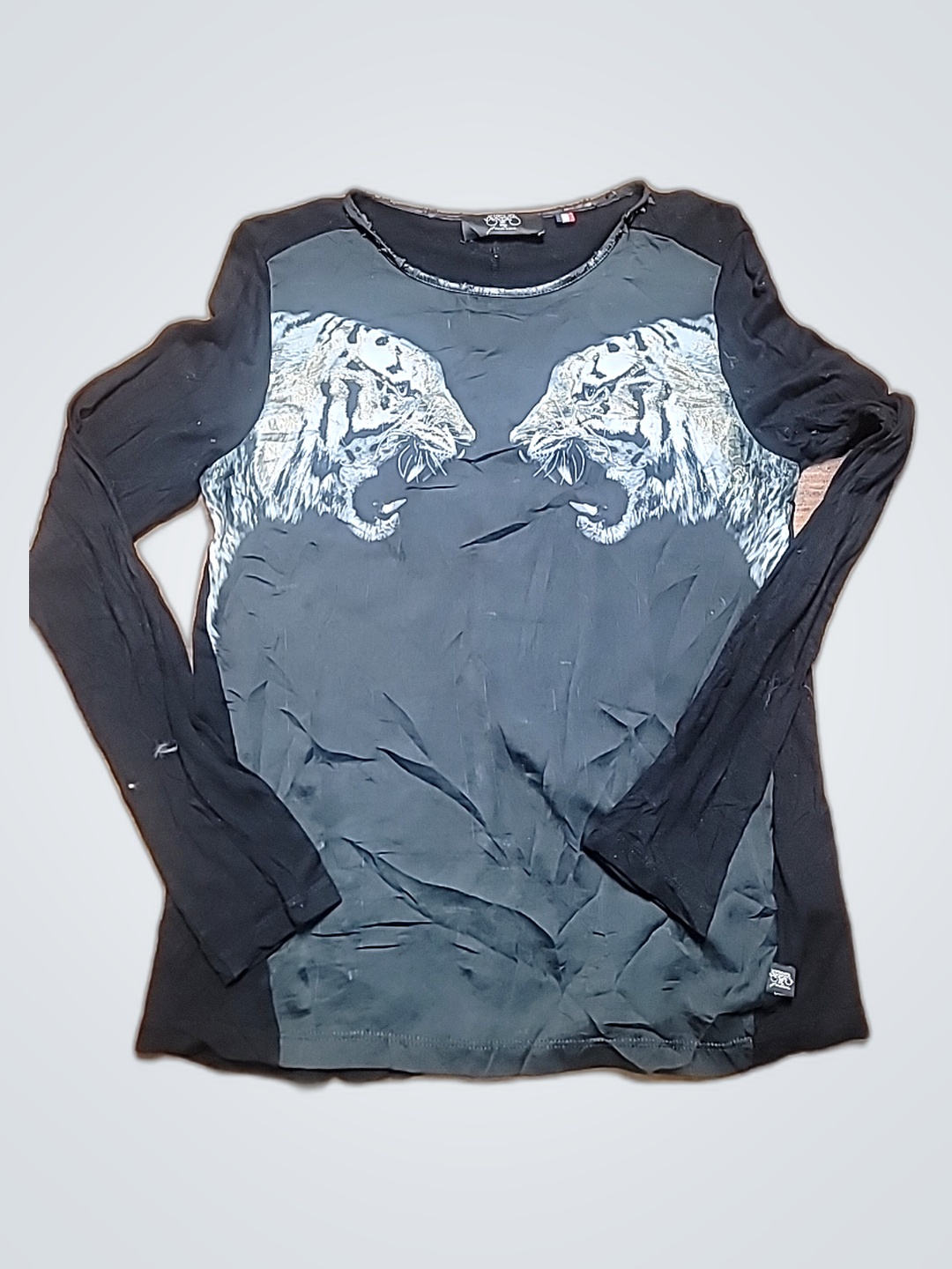 T-shirt à manches longues imprimé tigre Guess