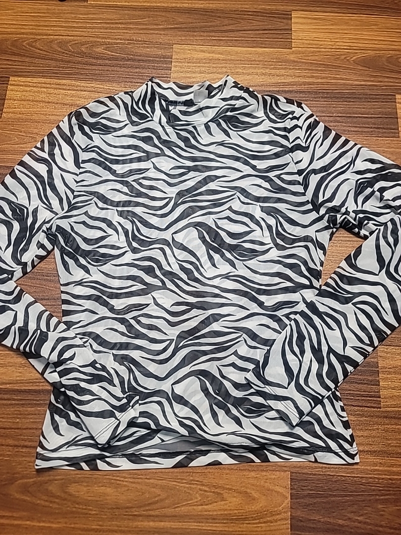Zebra Print Long Sleeve Shirt