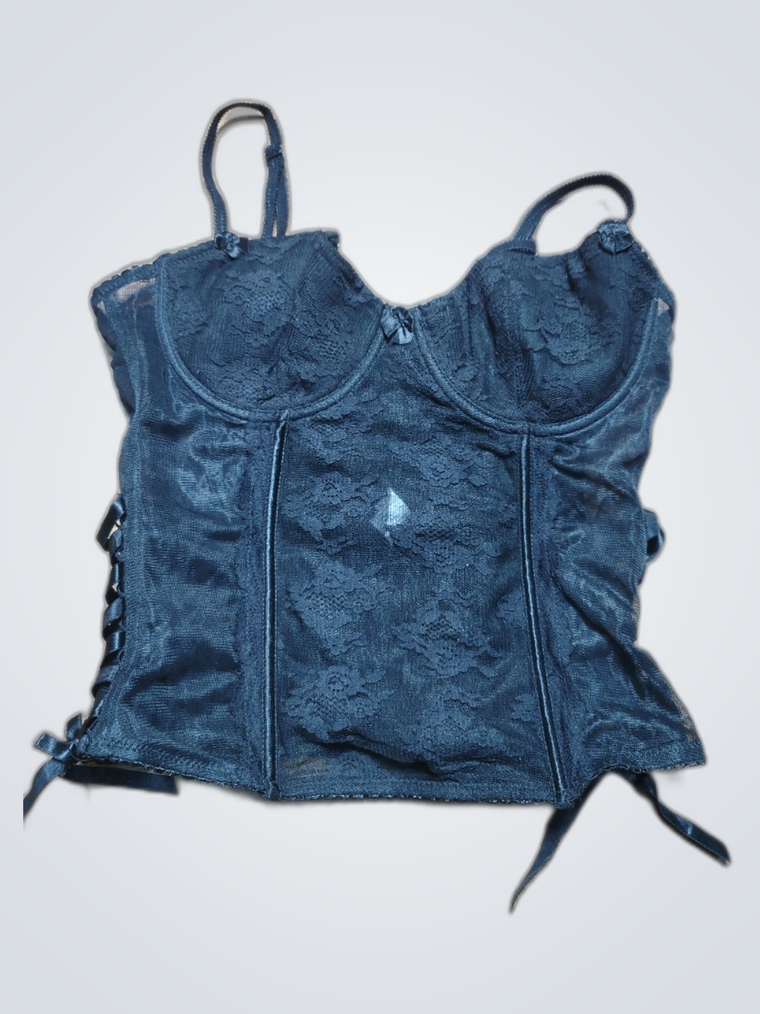 Top en corset en dentelle noire