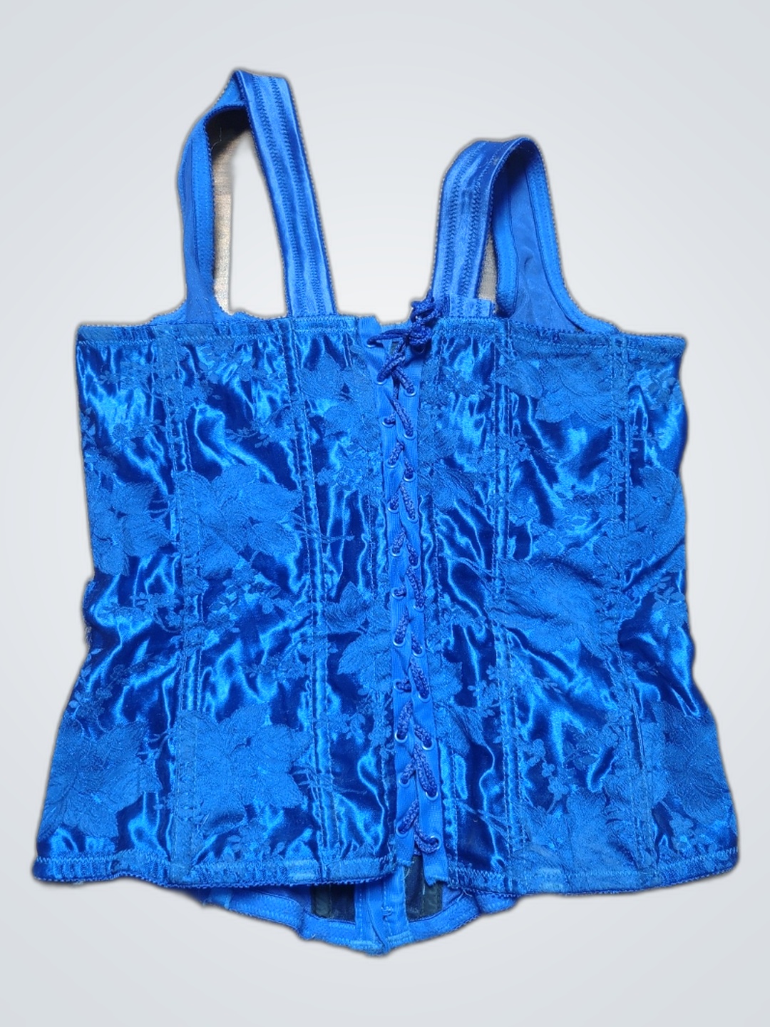 Blaues Satin-Corsett-Top