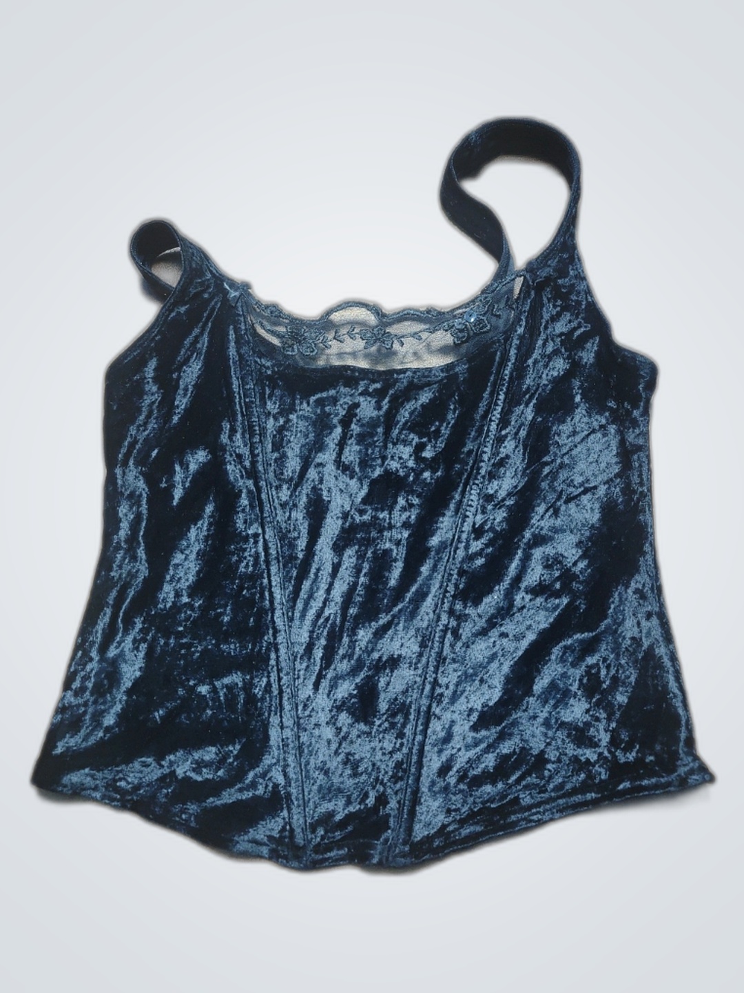 Schwarzes Samt-Tanktop