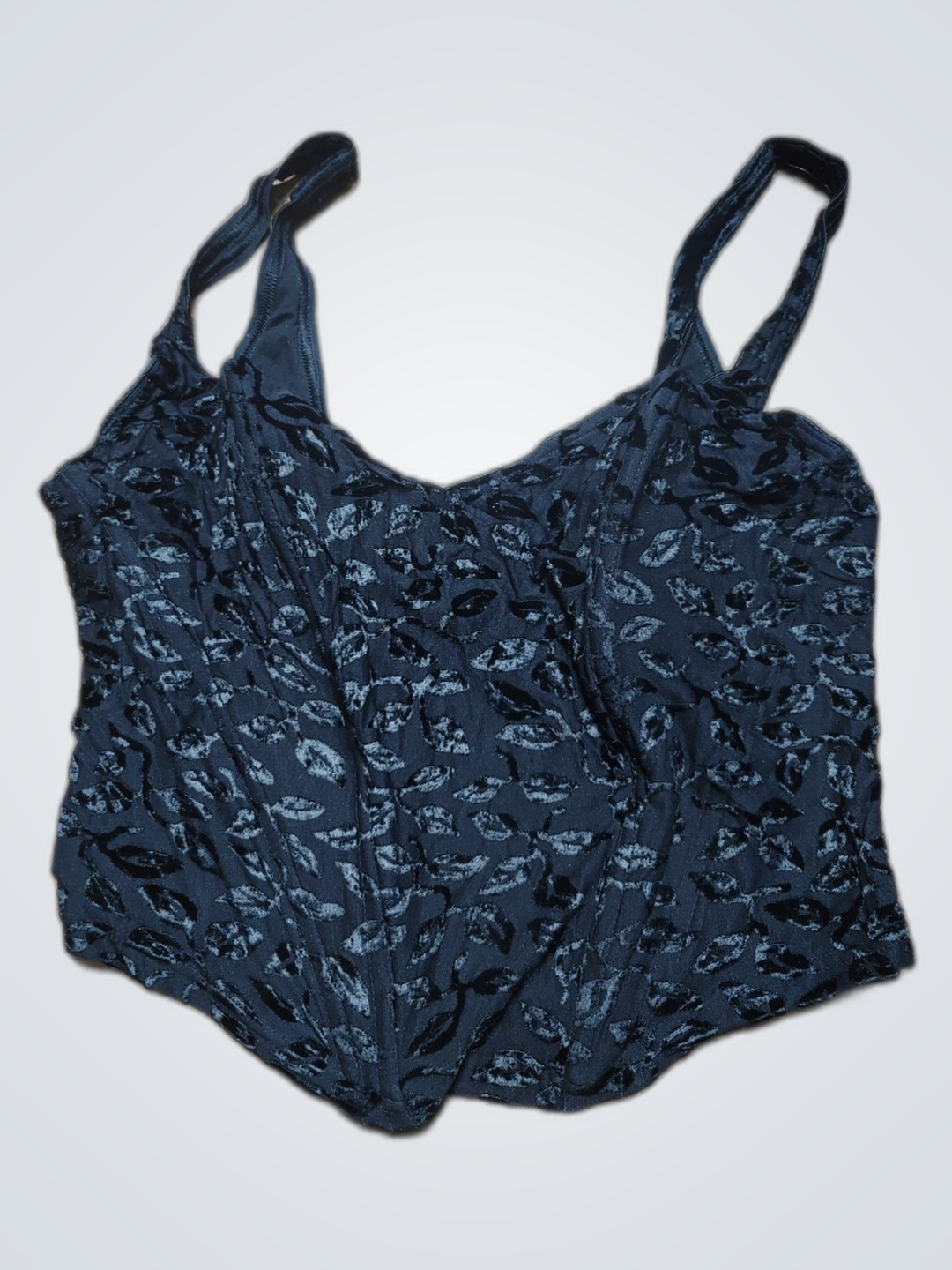 Schwarzes floral velours Tanktop