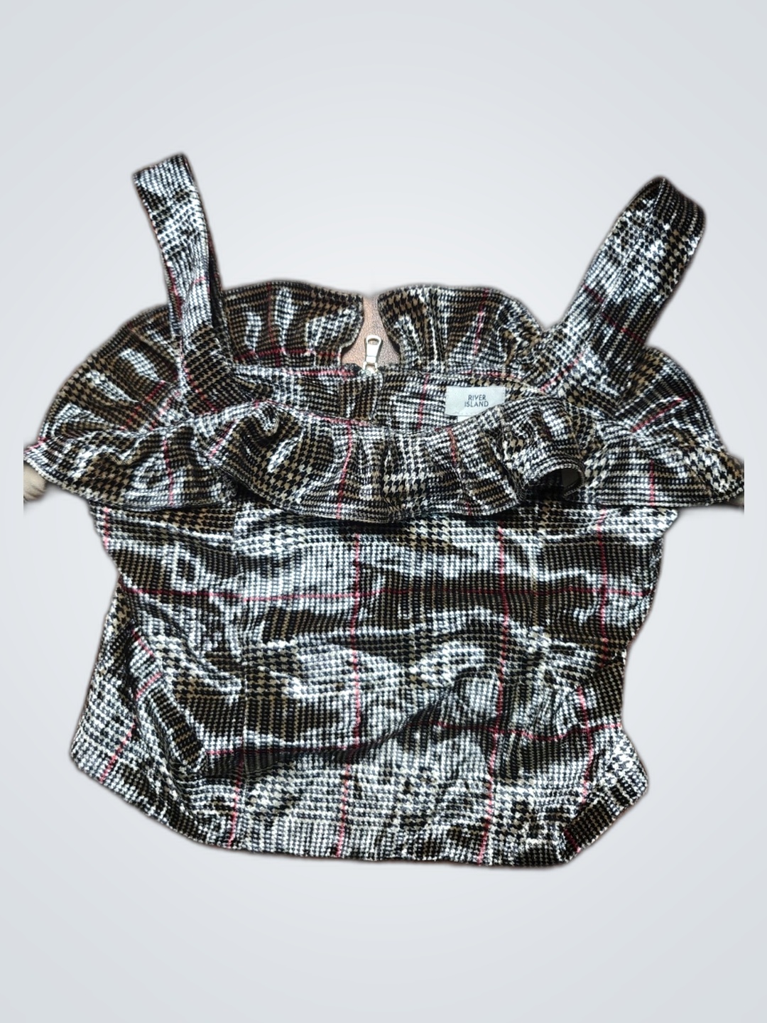 River Island Plaid Top