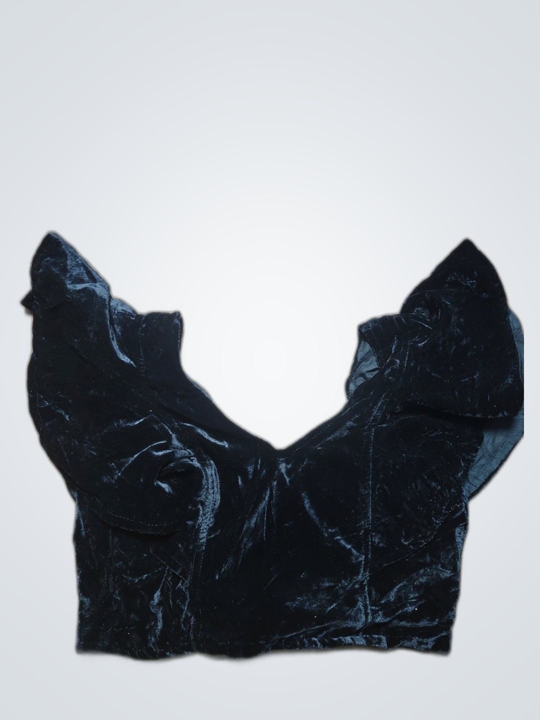 Schwarzes Samt-Corsettoberteil