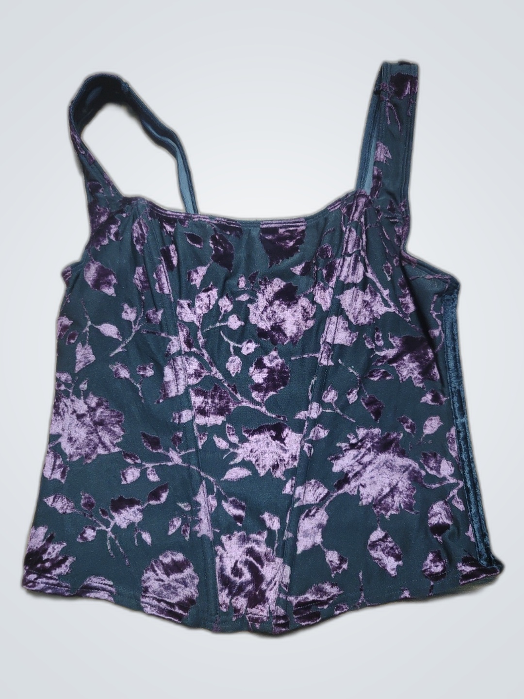 Schwarzes und lila Blumen-Top