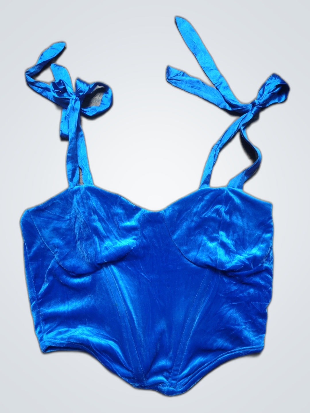 Blauer Samt Haltertop