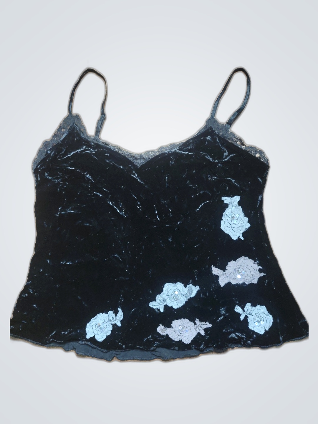 Schwarzes Samt-Camisole