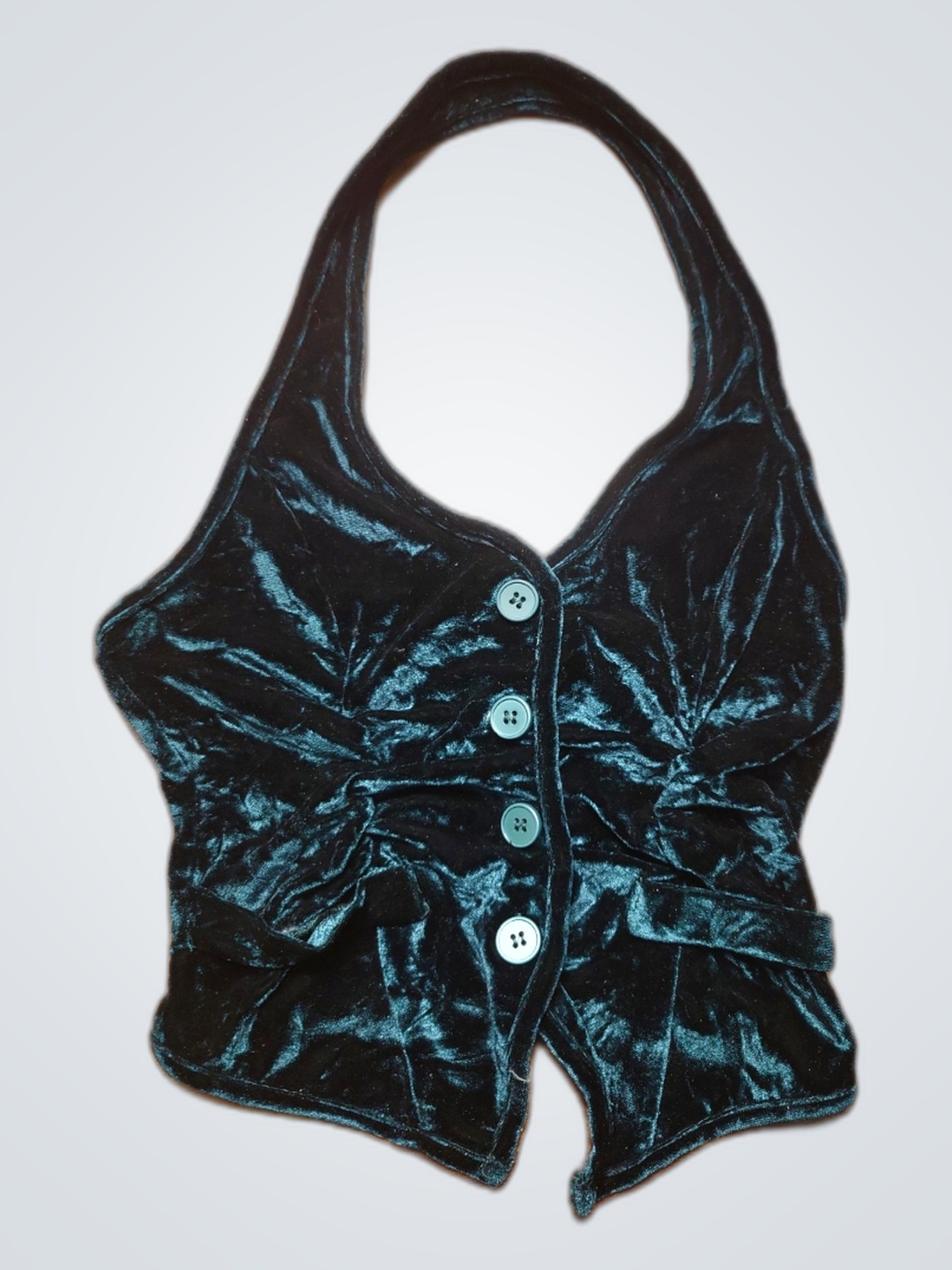 Schwarzes Samt-Haltertop