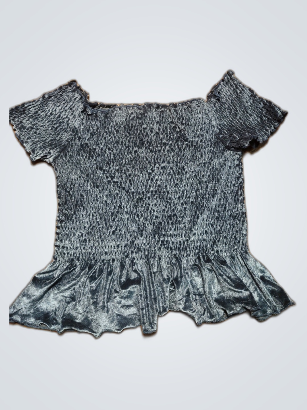Gray Smocked Top