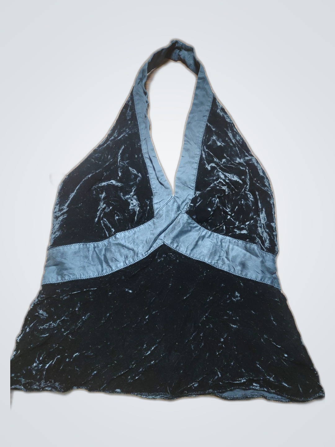 Schwarzes Samt-Haltertop