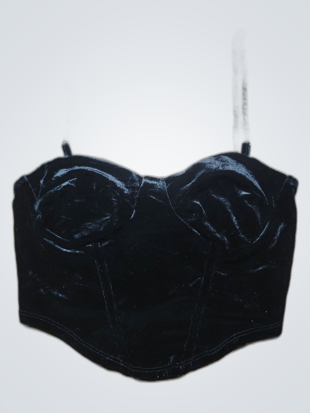 Schwarzes Samt-Corsagentop
