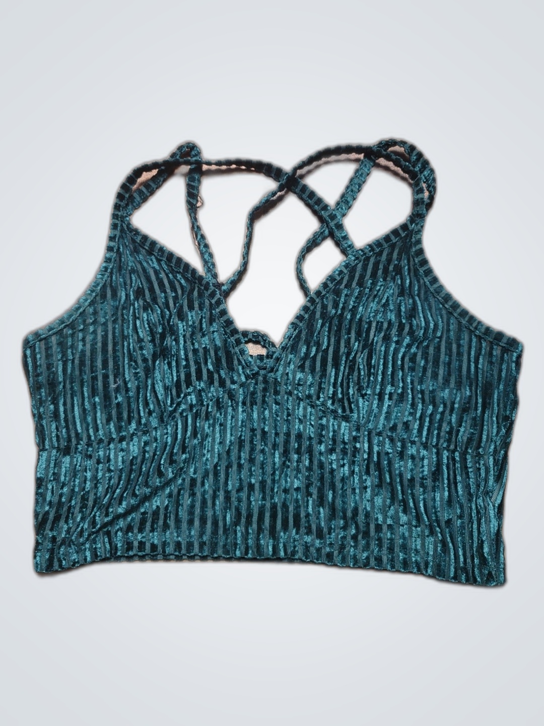 Grünes Samt-Bra-Top