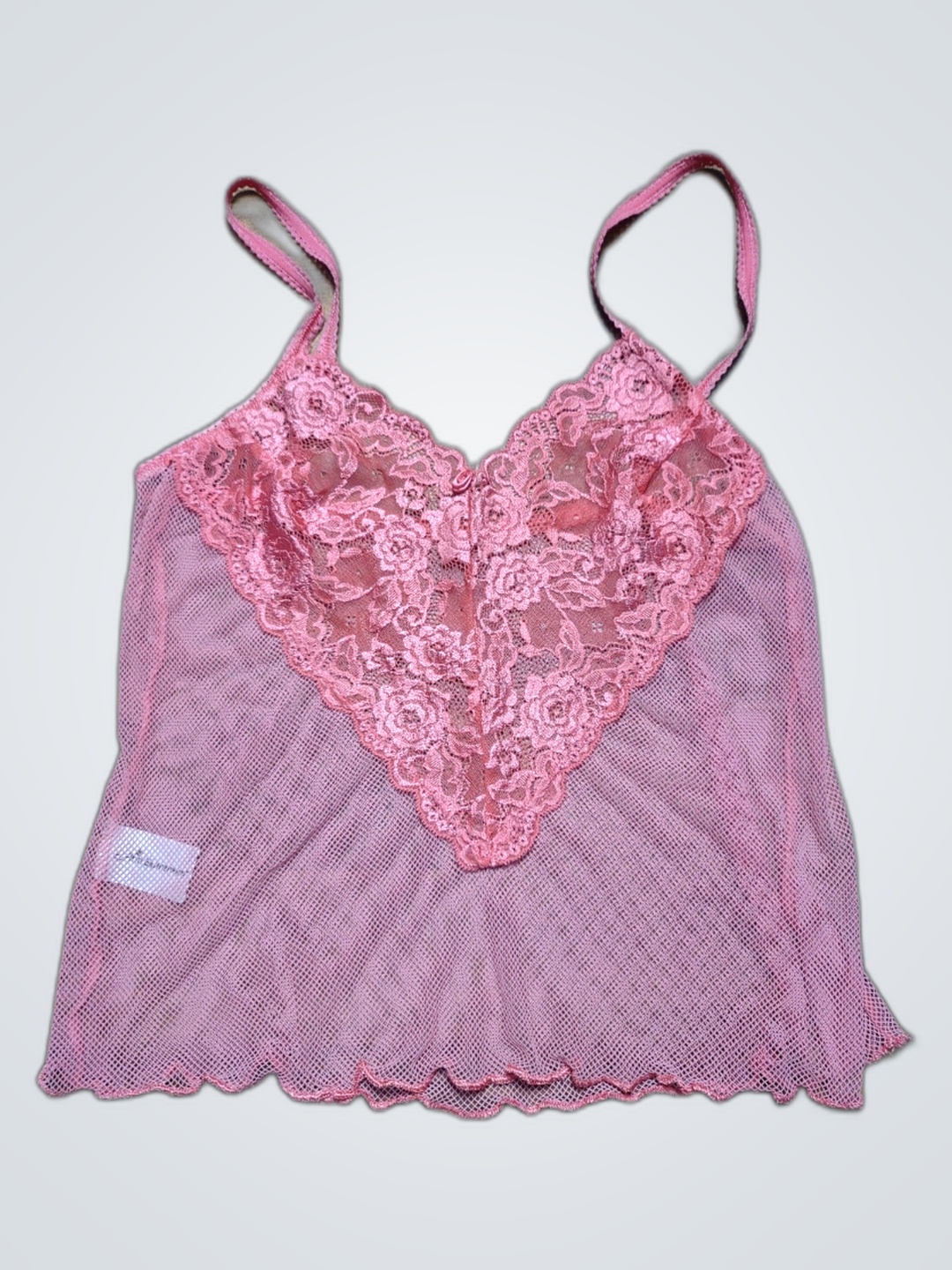 Canotta in pizzo rosa