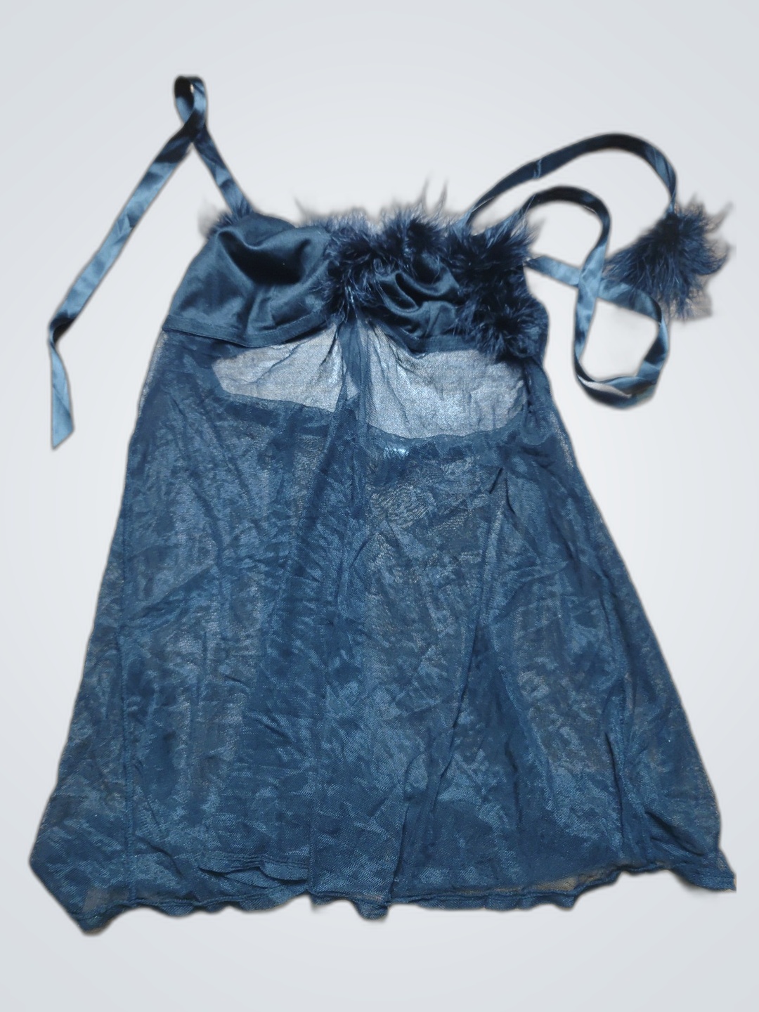 Ann Summers Black Feather Trim Slip Dress