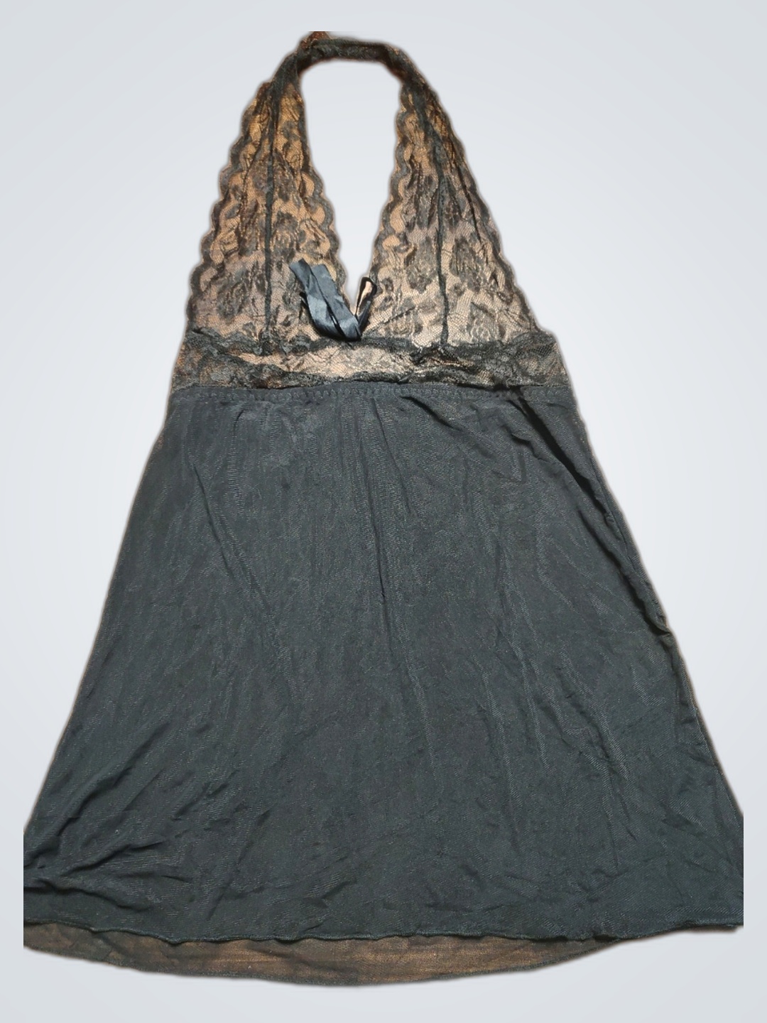 Abito halter in pizzo nero