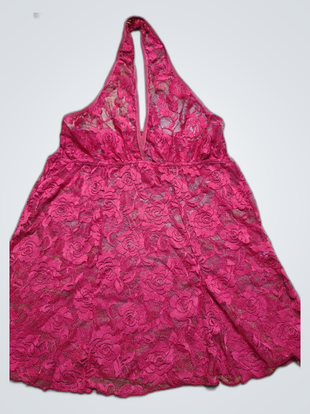 Abito Halter in pizzo rosa