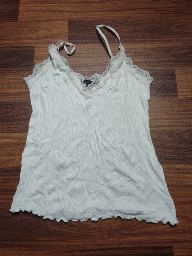 Canottiera con pizzo bianco