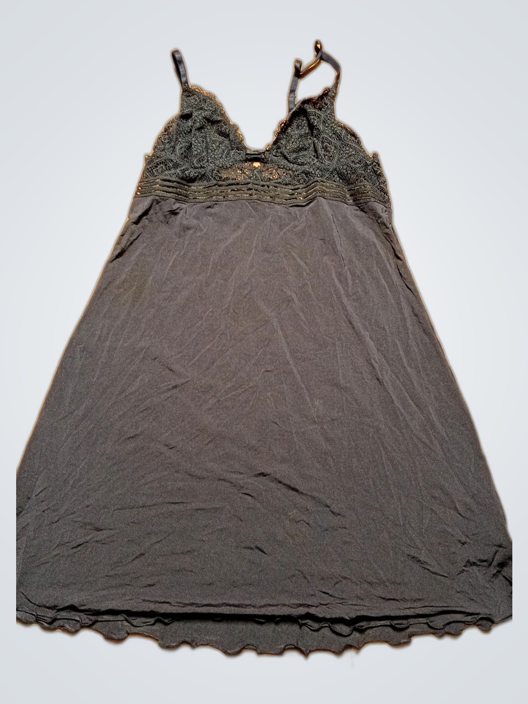 Canotta con bordo in pizzo nero