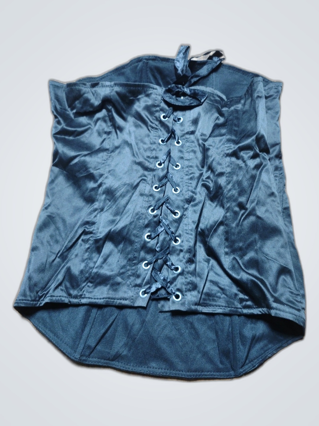 Black Satin Corset Top