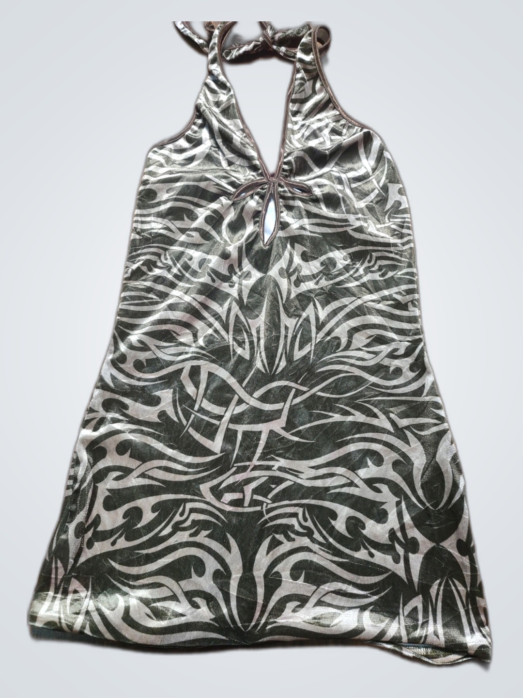 Without Jam Tribal Print Halter Mini Dress
