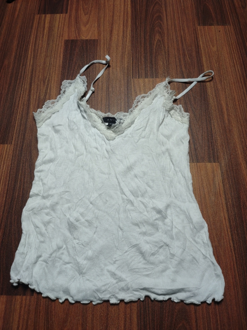 Amisu White Lace Trim Camisole