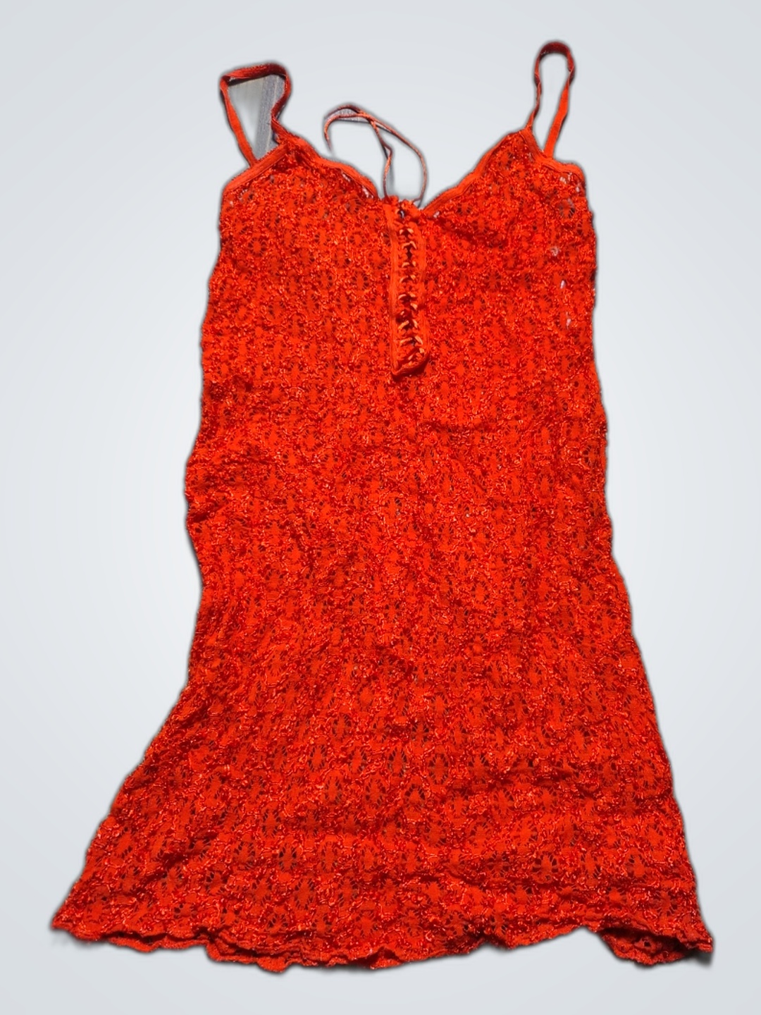 Top de tirantes de encaje rojo