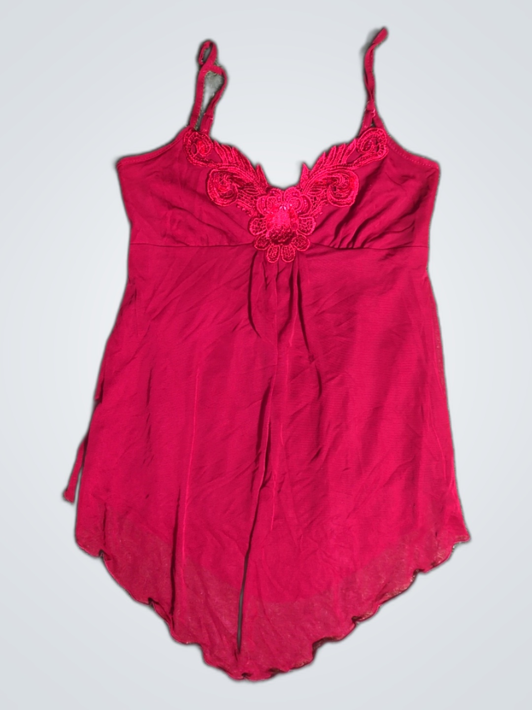 Rote Spitzen-Detail-Camisole