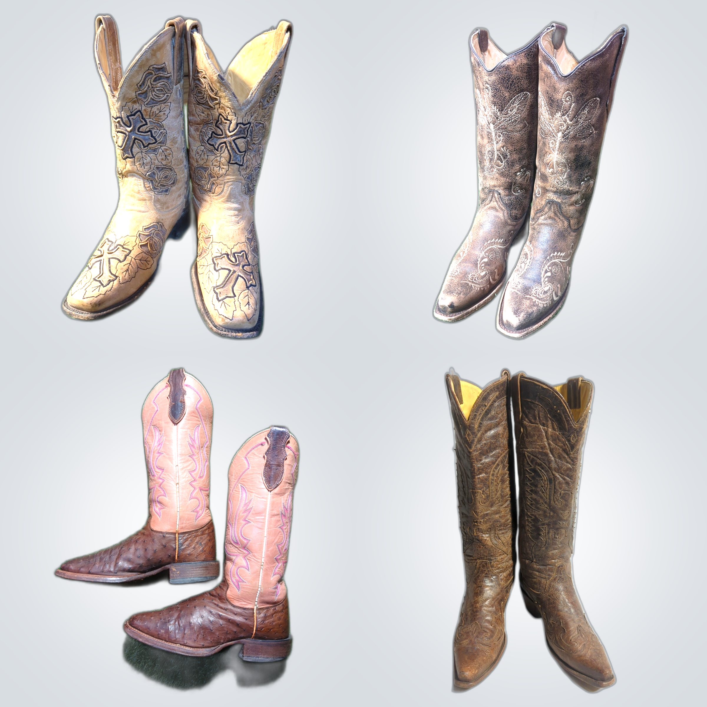 Vintage Stil Cowboy Stiefel