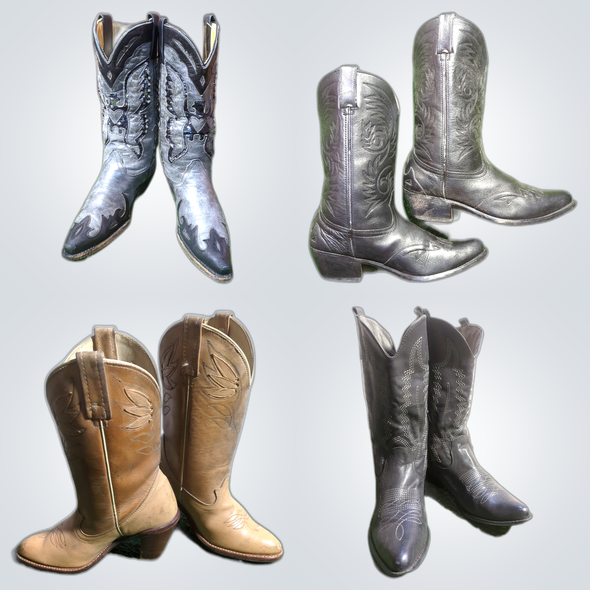 Bundle mit braunen Cowboy-Stiefeln