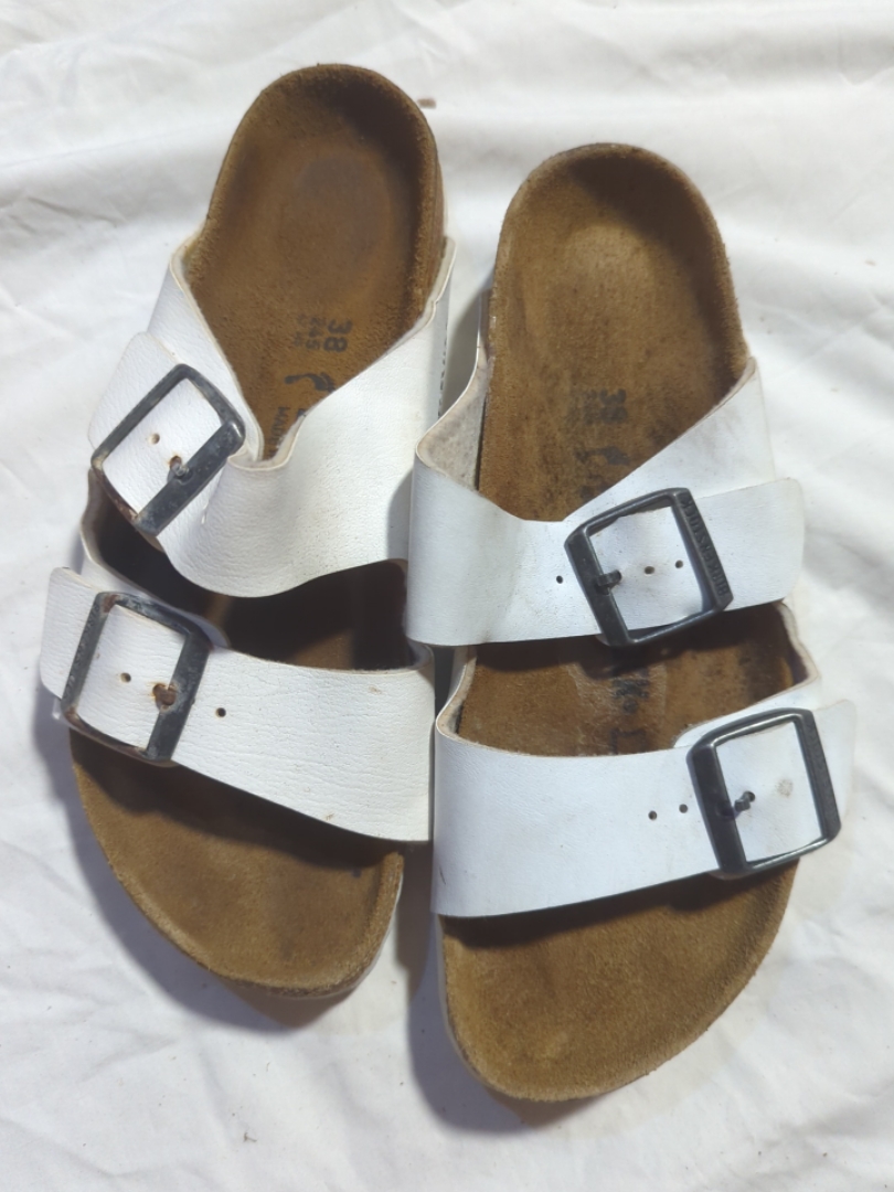 Birkenstock White Leather Sandals